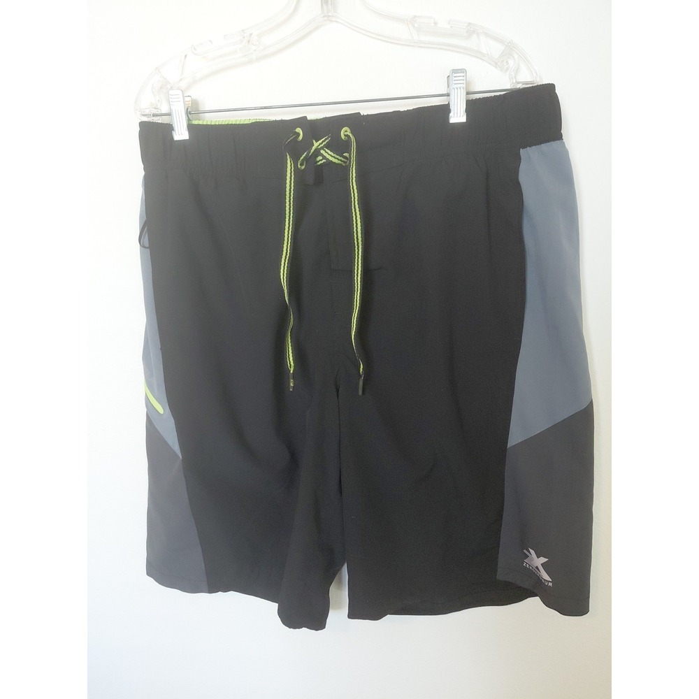 NWOT ZeroXposur Men's Green Black Swim Surf Board Shorts Trunks UPF 50+ Size L